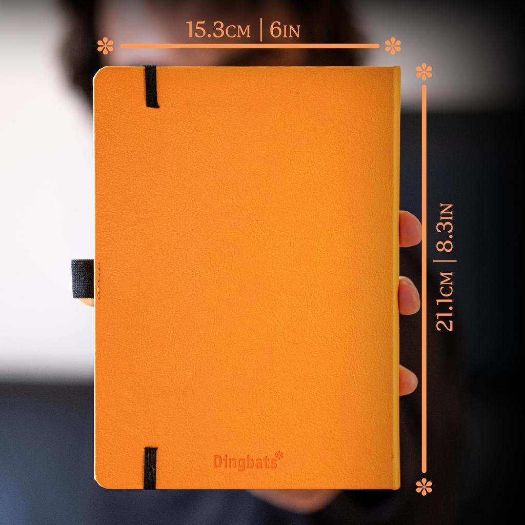 Dingbats Earth Dot A5 Medium Tangerine Serengeti Hardcover Cream 100gsm Inkproof Paper Numbered Index Key Pages - Notebook, - - - Pages, &