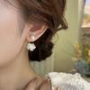 A two-wear design fireworks pearl stud earrings for women's 111 silver needles, exquisite temperament and fashionable front and rear earrings