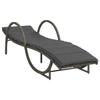 VidaXL Chaise longue avec coussin gris 60x199x42 cm résine tressée, lit de bronzage, chaise longue inclinable, lit de jour 368259