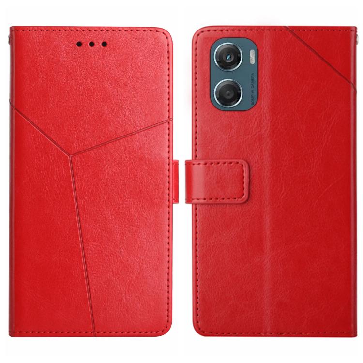 

For Motorola Moto G06 4G HT01 Y-shaped Pattern Flip Leather Phone Case For Motorola Moto G06 4G червоний