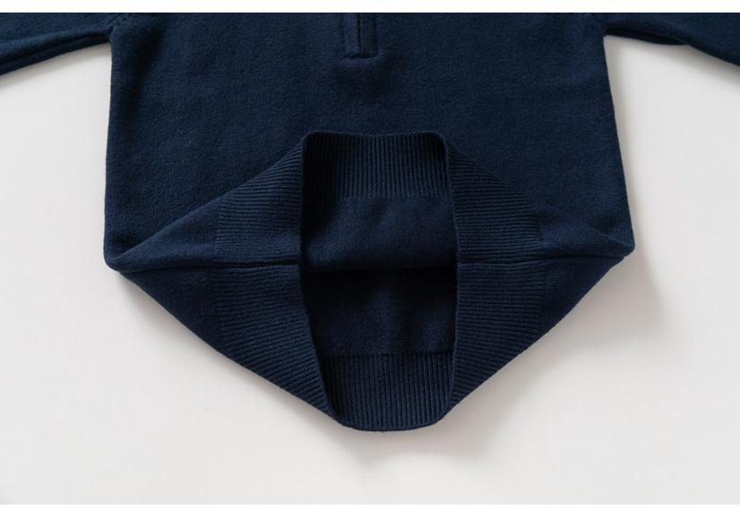 Autumn New Boys' Knit Polo Collar Sweater - Choose Size, Versatile Plain Color.