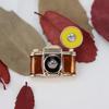 Vintage Retro Enamel Diamond Camera Brooch Badge