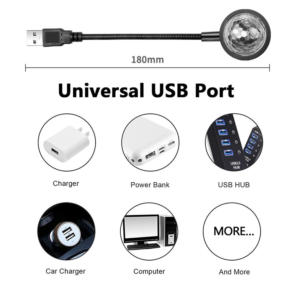 Music control LED Car Roof Star Night Light Projector Atmosphere Lamp USB Decorative Lamp Adjustable Car Interior ambience