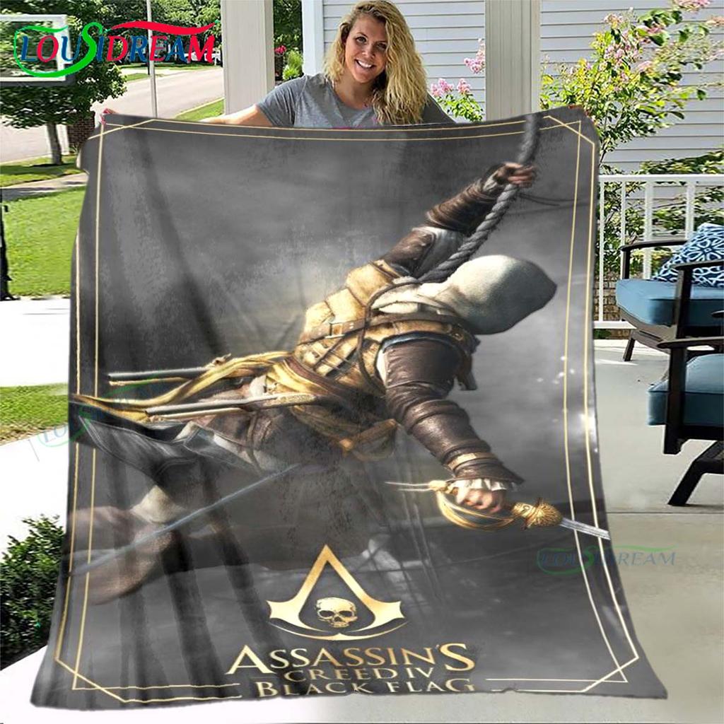 Giochi di Moda 3D Coperta A-Assassin's Creed, Coperta Plaid in Flanella per Letto Divano Picnic Ufficio Escursionismo Tempo Libero Riposo Regalo di Compleanno