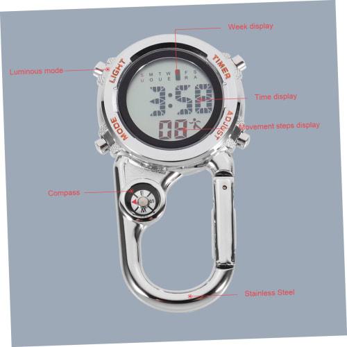 BESPORTBLE 1-Piece Outdoor Carabiner Watch for Mountaineering, Multifunctional and Practical