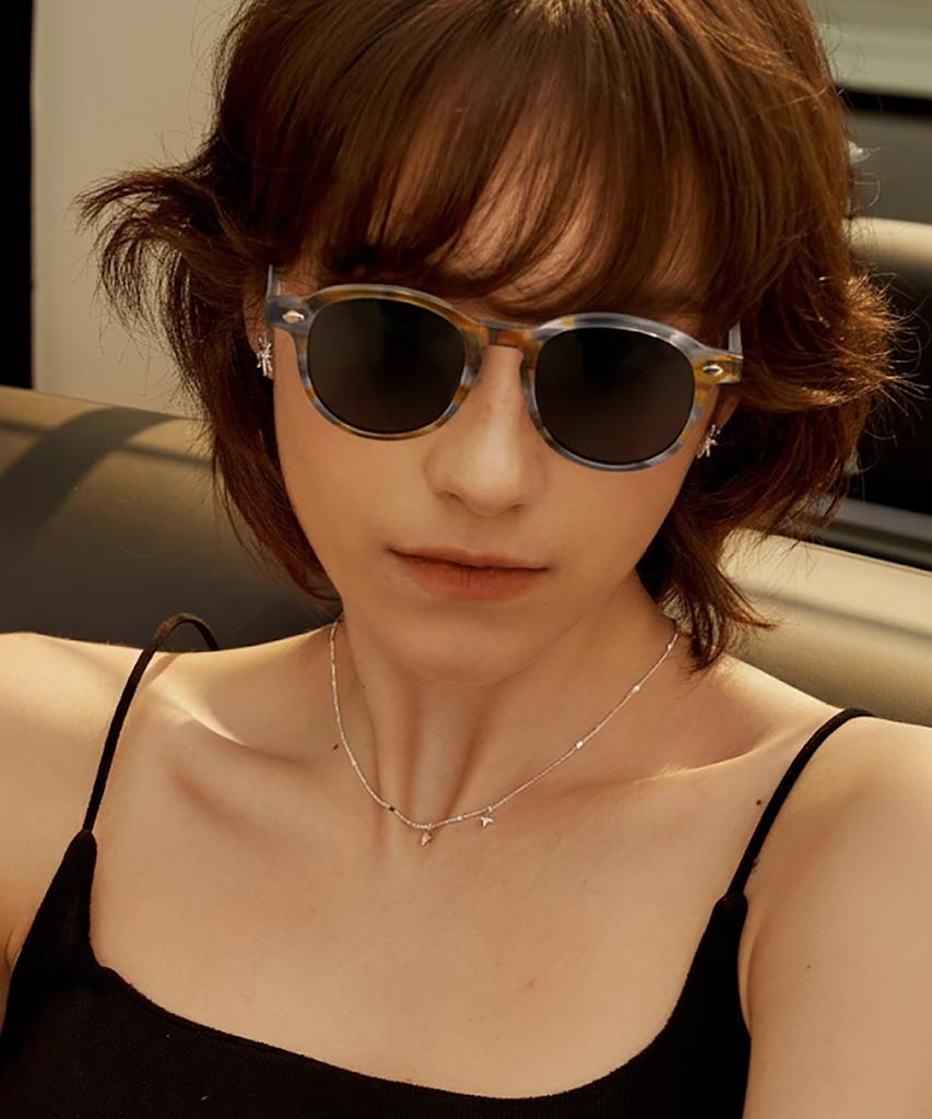 Lingkeonpeuleim Vintage524 Acetate Sunglasses Black