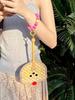 I Love My Fan so Much! Cartoon Summer Cute Handmade Woven Fan, Small Palm Leaf Fan, Portable Hand-Held Fan