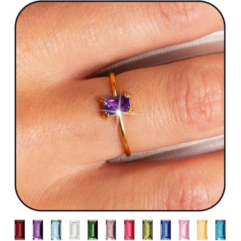 Retro Zircon December Birthstone Ring with Copper and Gold Preservation