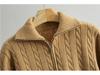 Women's Versatile Autumn/Winter Half-Zip Knit Top and Wide-Leg Pants Set