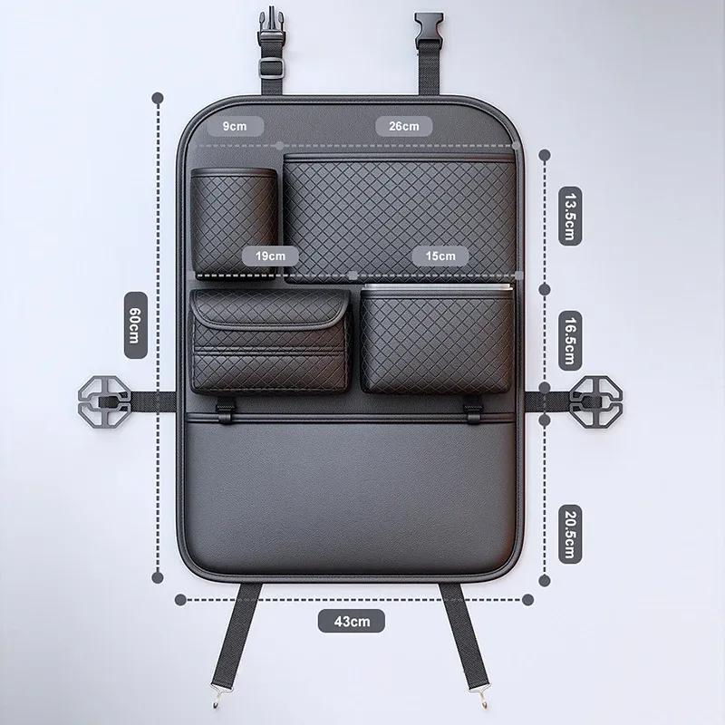 1pcs Car Seat Back Storage Bag Multifunction Backseat Organizer Storage Pocket Wear-Resistant Seat Anti Kick Guard