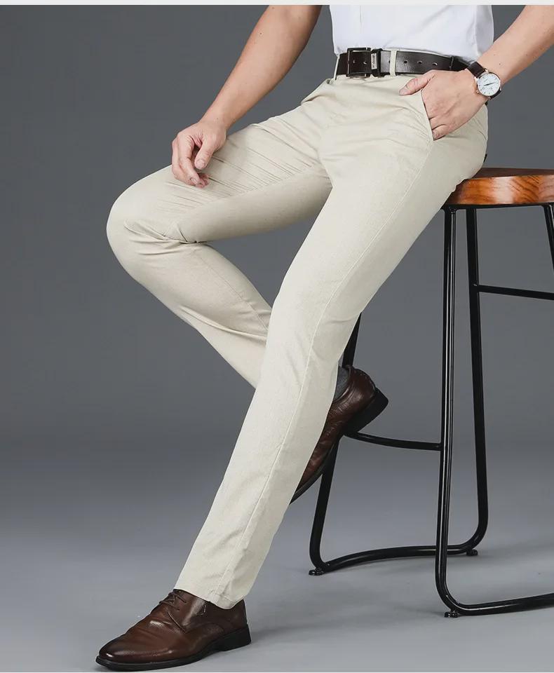Men's High Waist Casual Straight Drape Pants - Comfortable & Stylish for Mature Wear