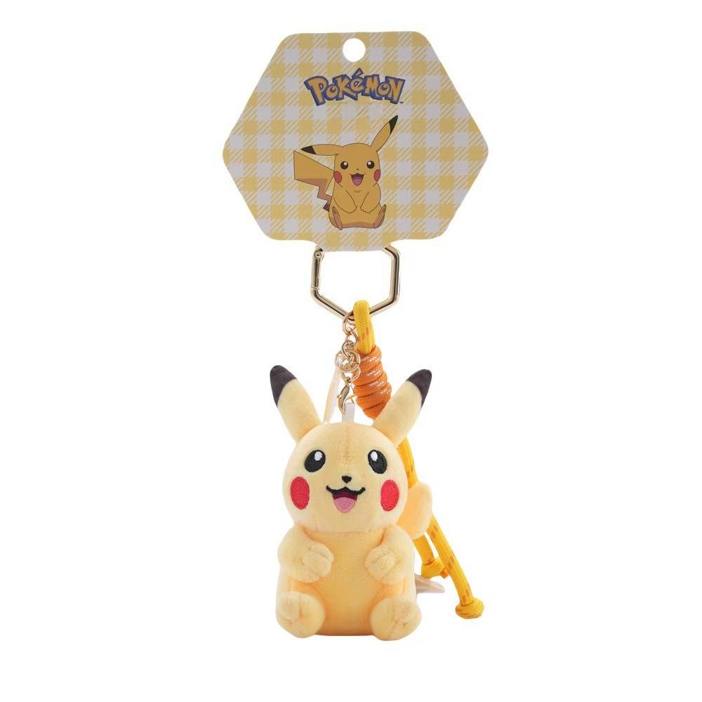 Kawaii Anime Plush Keychain Pikachu Eevee Mew Squirtle Bulbasaur Soft Stuffed Toy Bag Charm Pendant Kids Birthday Gift