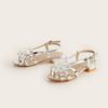 2025 Winter Rhinestone Crystal Flower Girls' Sandals: Stylish Flats & High Heels