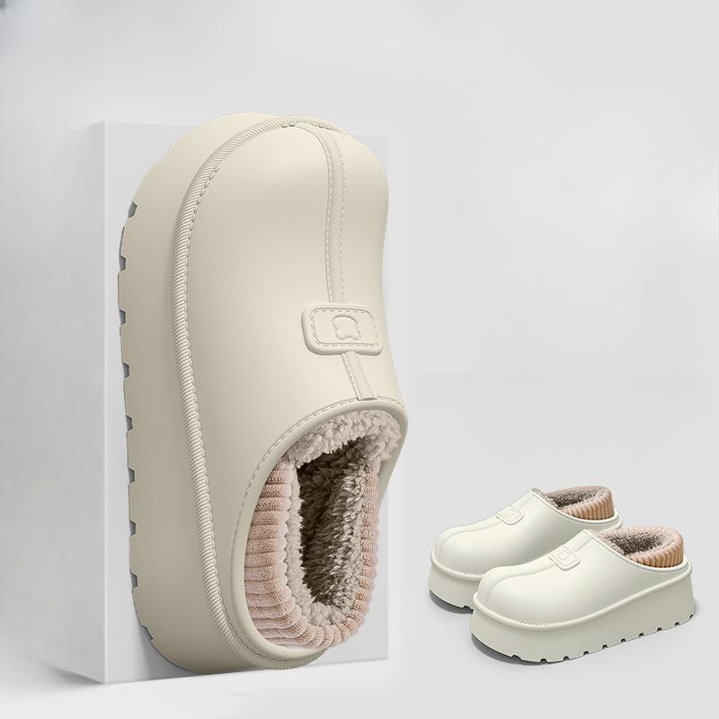 Anti-slip Shoes, Slippers, Women's Fleece Warm Thick-soled Bags, Cotton Waterproof