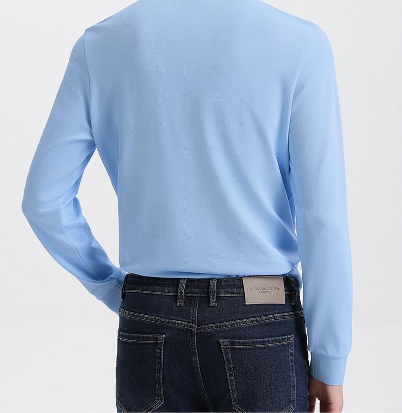 Langdeng Official 2025 Autumn New Casual Collar T-shirt Elastic Sports PO