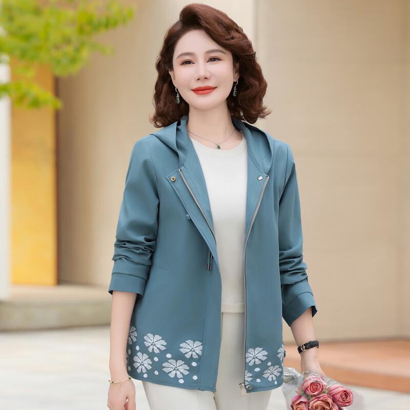 YUZHAOLIN Women's Hooded Floral Windbreaker Jacket