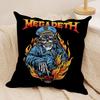 MMegadeths Heavy Metal Band Cushion Cover Silky Short Plush Invisible Zipper Dustproof Sofa Pillow Case For Home Decor