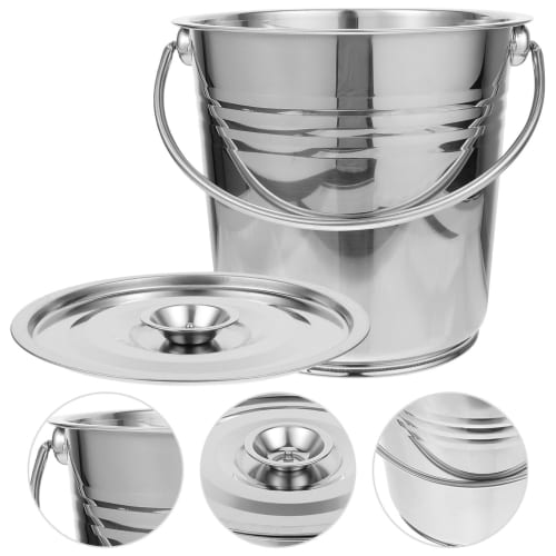 Mipcase Fireplace Ash Bucket, Durable Metal Storage Bin for Fireplace Ashes, Compact Size with Easy-Carry Handle for BBQ and Stove Cleaning