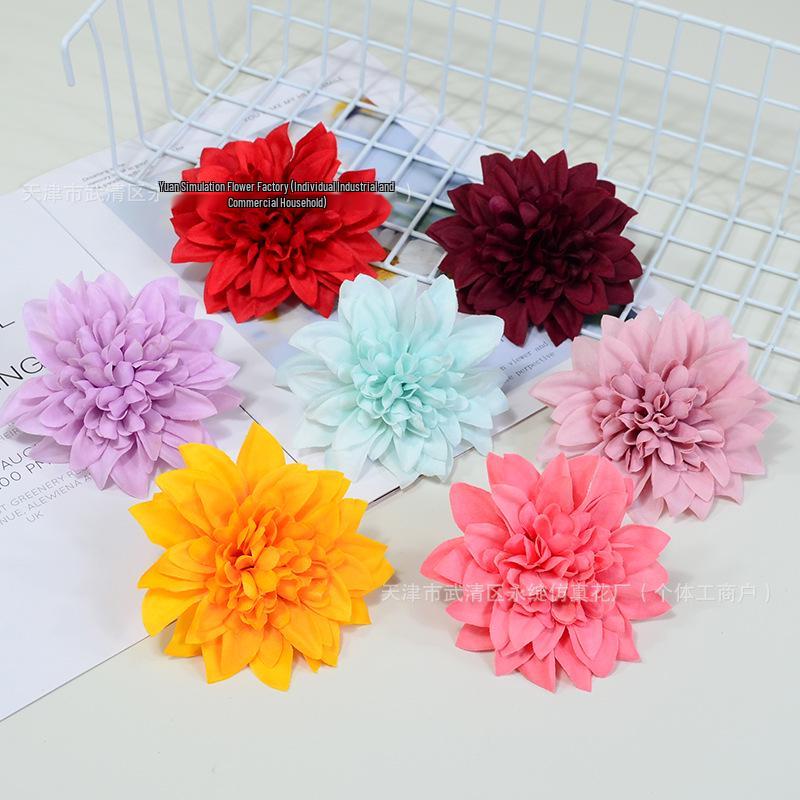 Dahlia Silk Flower Head, Hairpin & Wreath Set for Decorations & Hats