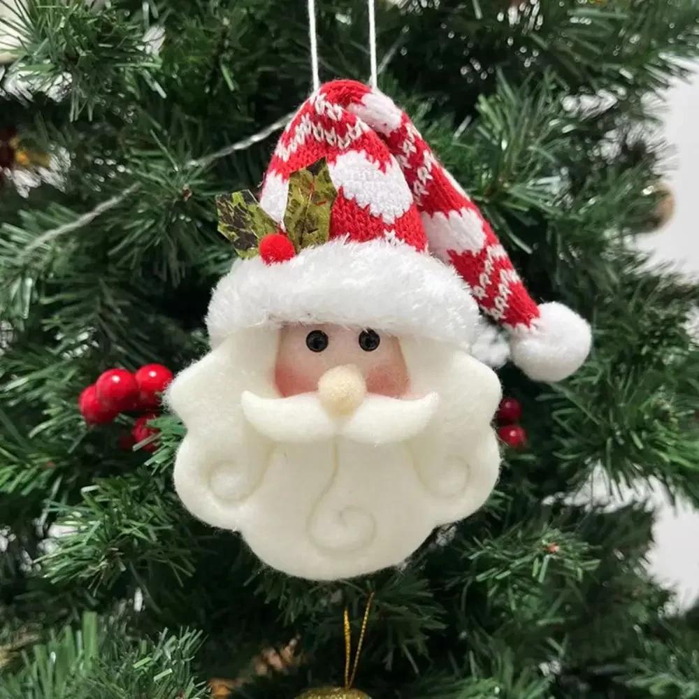 Christmas Fabric Knitted Santa Claus Doll Ornament Hanging Decor for Tree Home Fireplace Party Scene Decoration Arrangement