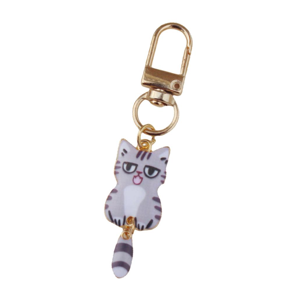 Stylish Alloy Cat Keychain With Durable Metal Pendant Printed Cat Keychain For Backpack Zipper Or Gift Giving