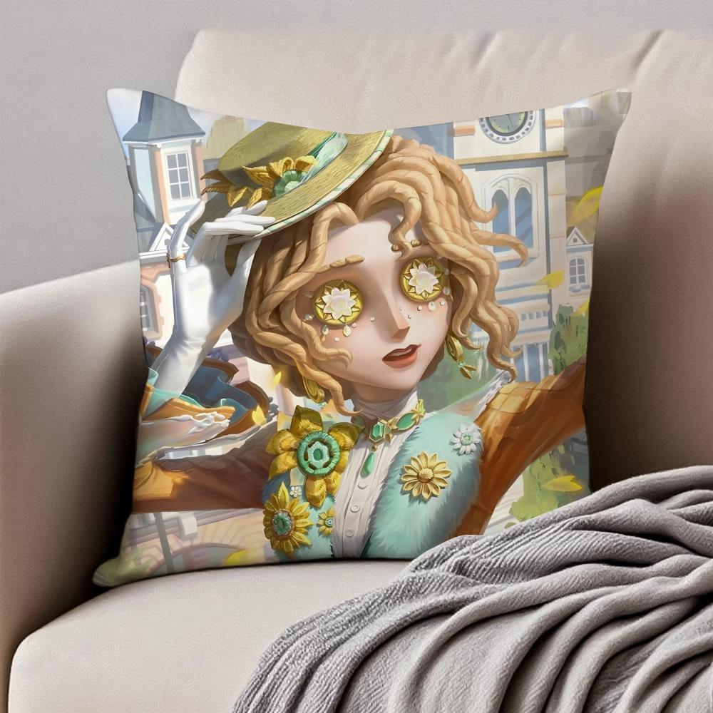 I-Identity V Memory Little Girl A-Alice Deross Cushion Cover Pillowcase Anti-Dustmite Invisible Zipper Short Plush Sofa Cushion