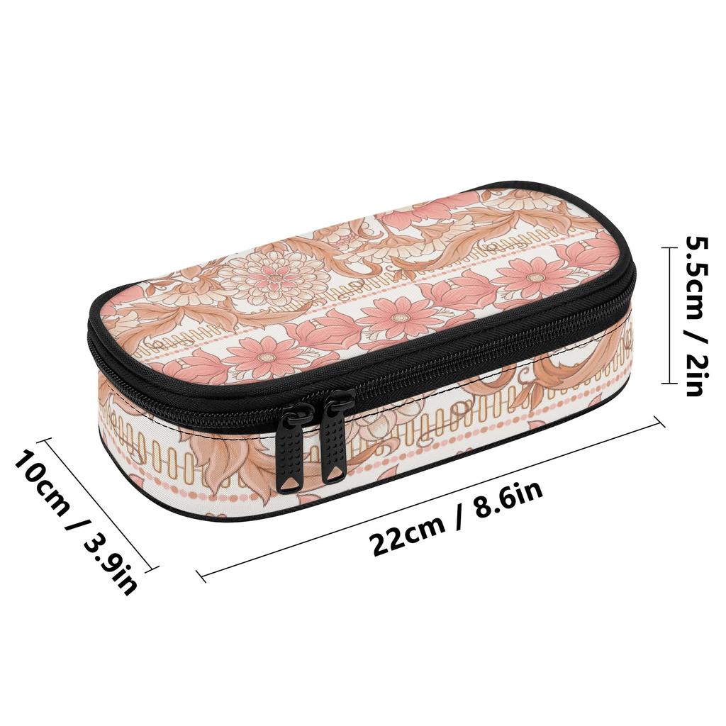 School Pencil Case Neat Design 300D Polyester Smooth Zipper with Main Compartment Mesh Pocket and Pen Slots for Teens and Students