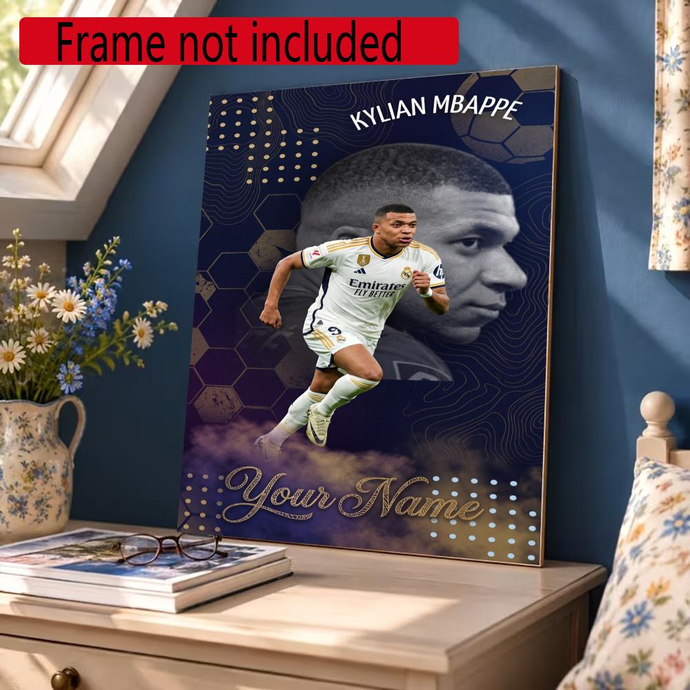 Mbappe Personalized Text Diamond Painting Round Diamond Mosaic Rhinestones Diamond Embroidery Craft Kit Wall Decor Without Frame