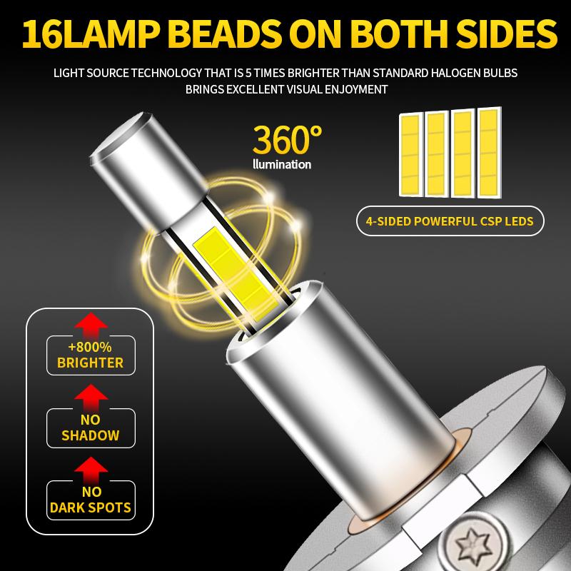 1PC/2PC H3 55W Mini H3 LED Car Headlight Bulb Light New 360° Canbus 30000LM Light for Car Turbo Size Headlamp 6500K 12V With Fan