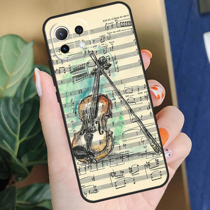 Violin Piano Case For Xiaomi 15 14 Ultra 13T 14T 15T Pro 17 Pro Max POCO F8 F7 F5 F6 X5 X6 X7 Pro Coque