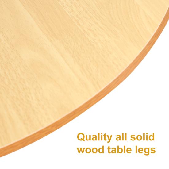 Household Small Apartment Dining Table, Simple Round Kitchen Table, Nordic Style Food Table, with Smooth Surface, 4 Wood Legs
