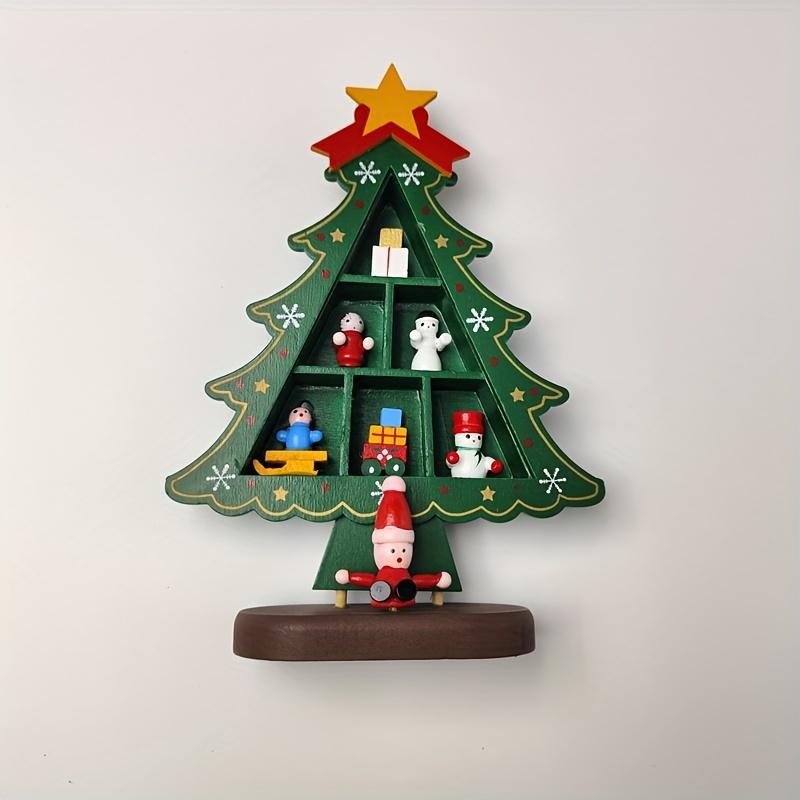 1PC Wooden Christmas Tree Decorations, Christmas Tree Ornaments, Christmas Tree Crafts with Bases, Christmas Decorations, Gifts зелёный