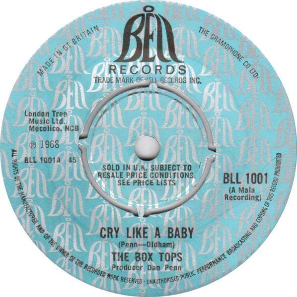 

7inch Record BOX TOPS - Cry Like A Baby BLL1001 Bell Records 1968 UK Soul/Funk Used