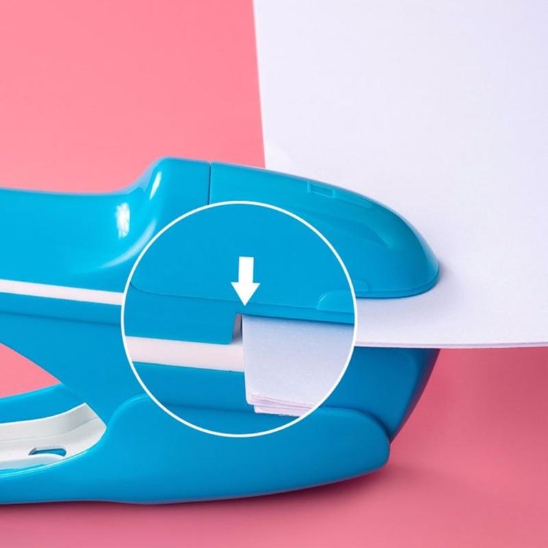 NoStaples Needed Plastic Stapler Secures 8Pages Safely Compactly Design Ideal For School And Office Work Documents