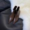 Women's Chunky Heel Pointed Toe Ankle Boots - Slimming Soft Leather for Spring/Autumn Fashion