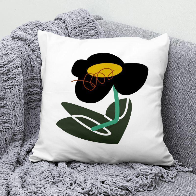 Green Simple Pillow Black and White Geometric Living Room Sofa Office Seat Cushion Cushion
