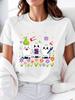 Cute Tooth Characters With Flowers Fruits Unisexs Tshirt Cartoon Dental Design For Casual And Printed Tops Tee Female Tshirt