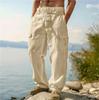Herren Freizeit Hose Locker Bequem Cargohose Hose Mann Baumwolle Leinen Mehrere Taschen Gerade Hose Strand dünn Männer Hose