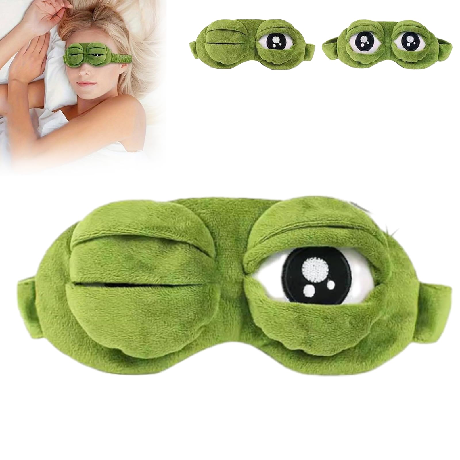 3D Frog Sleep Mask, Frog Sleep Mask, Soft & Comfortable Travel Eye Mask, Lightweight & Portable, Unisex, All-Season Use (1pc) 1PACS