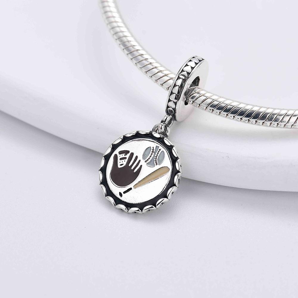 New Copper Charm Fit Original Bracelet Accessories Women Jewelry Sports Series Rugby Football Skateboard Yoga Ball