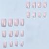 24pcs Flesh-colored Nail Plate Silver Head Square Short Imitation Nail French Fake Nail Tips