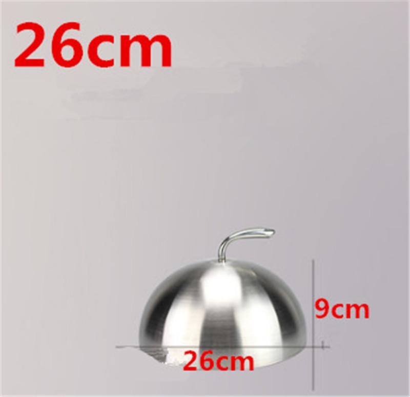 Golden and Stainless steel steak cover luxury western food covers thick iron plate cover 20cm to 28cm gold non-magnetic food lid