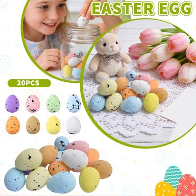 20 PEÇAS Ovos de Páscoa Ovos de Espuma Coloridos Ovos de Pássaro Artificiais Ovos de Espuma Falsos de Páscoa Decoração Para Artesanato DIY Cesta de Festa de Páscoa de Primavera Enchimentos Aba de Casa