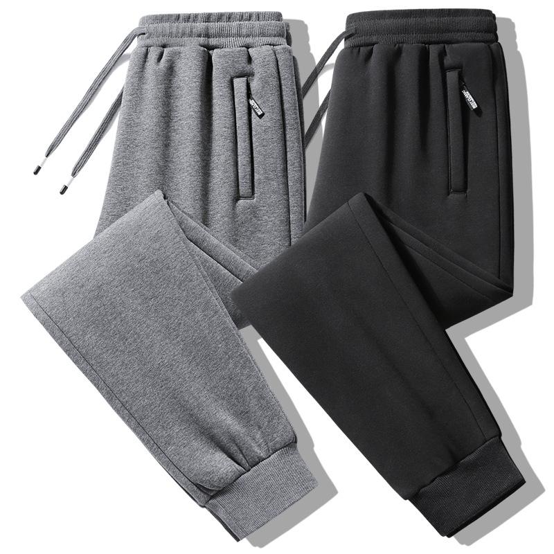 2025 Winter Plush/Regular Casual Versatile Lamb Fleece Warm Pants Men'S Outdoor Sports Sanitary Pants Long Pants