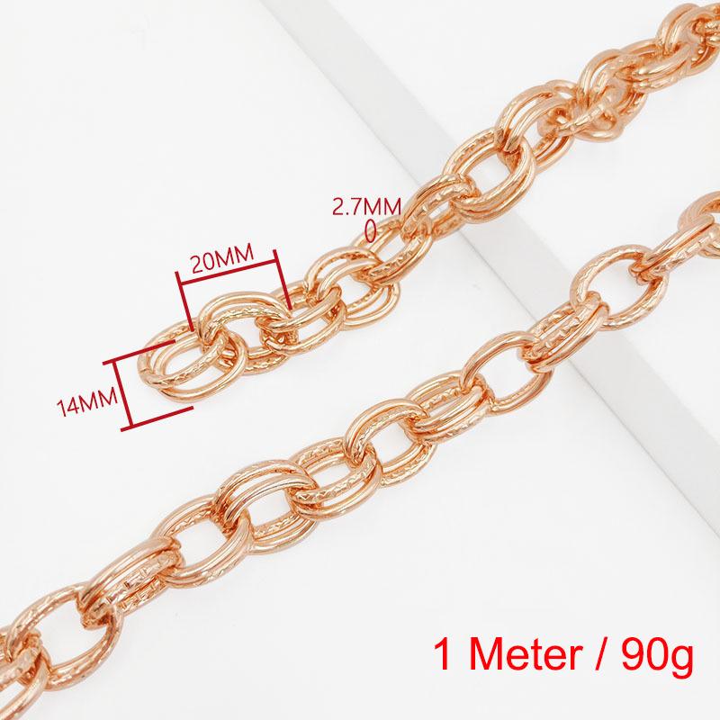 1 Meter Aluminum O-Shaped Twist Double Chain for DIY Necklace Bracelet Jewelry Making Clothing Bag Component Accessory Supplies