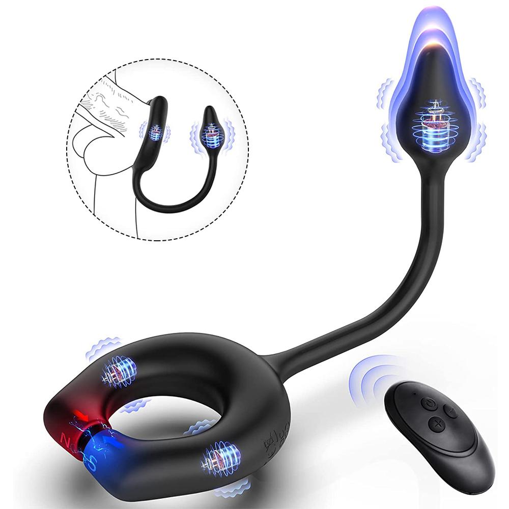 Magnetisk Mannlig Penis Kukringer Vibrator Analseksleketøy For Menn Forsink Ejakulasjon Kukring Prostatemassasjeapparat Parring Vibratorer