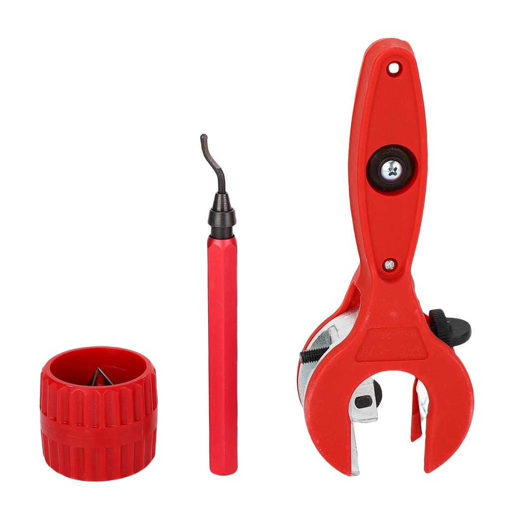 Tubing Cutter Set 8 29mm Cutting Range Labor Saving Ratcheting Tube Cutter with Deburring Tool and Pipe Reamer