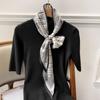 Scarf for Women's Spring and Autumn New Fashion Korean Style Decorative Scarf Geometric Thin Narrow Long Hairband Tied Bag Streamer Scarf