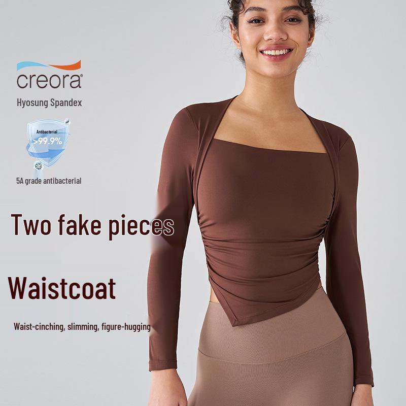 

Women s Long-Sleeve Slim-Fit Yoga Top with Built-in Bra XL