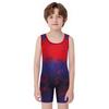 Boys Cycling Workout Bodysuit: U Neck Sleeveless Geometric Print Singlet for Wrestling Exercise Training